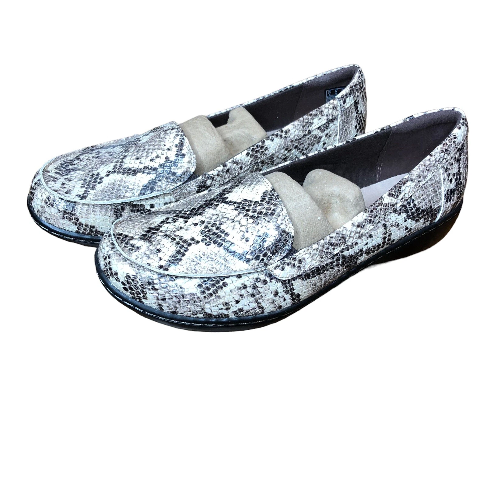 Mocassini Clarks Collection Juliet Lora in pelle di serpente taglia 9 neutri