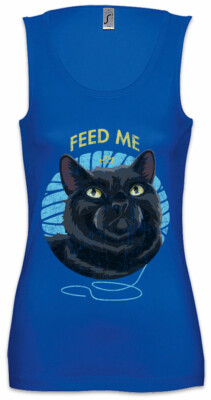 Feed Me Cat Damen Tank Top Cats Love Addicted Addiction Person Persons
