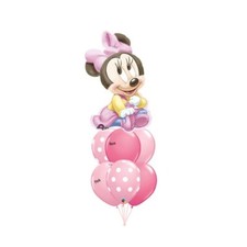 Baby Minnie Mouse 1st Birthday Party foil  latex balloon bouquet