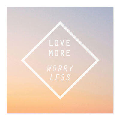 Postereck 2427 Poster Leinwand Vintage Plakat, Love More Worry Less Spruch