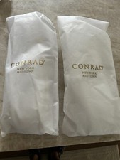 2 Pair CONRAD NEW YORK MIDTOWNHotel White Unisex One Size Slippers in Pouch NEW