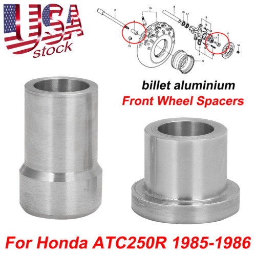 Billet Aluminum Front Wheel Spacer Kit For Honda ATC250R ATC 250 R 1985-1986 US - Foto 1 di 10