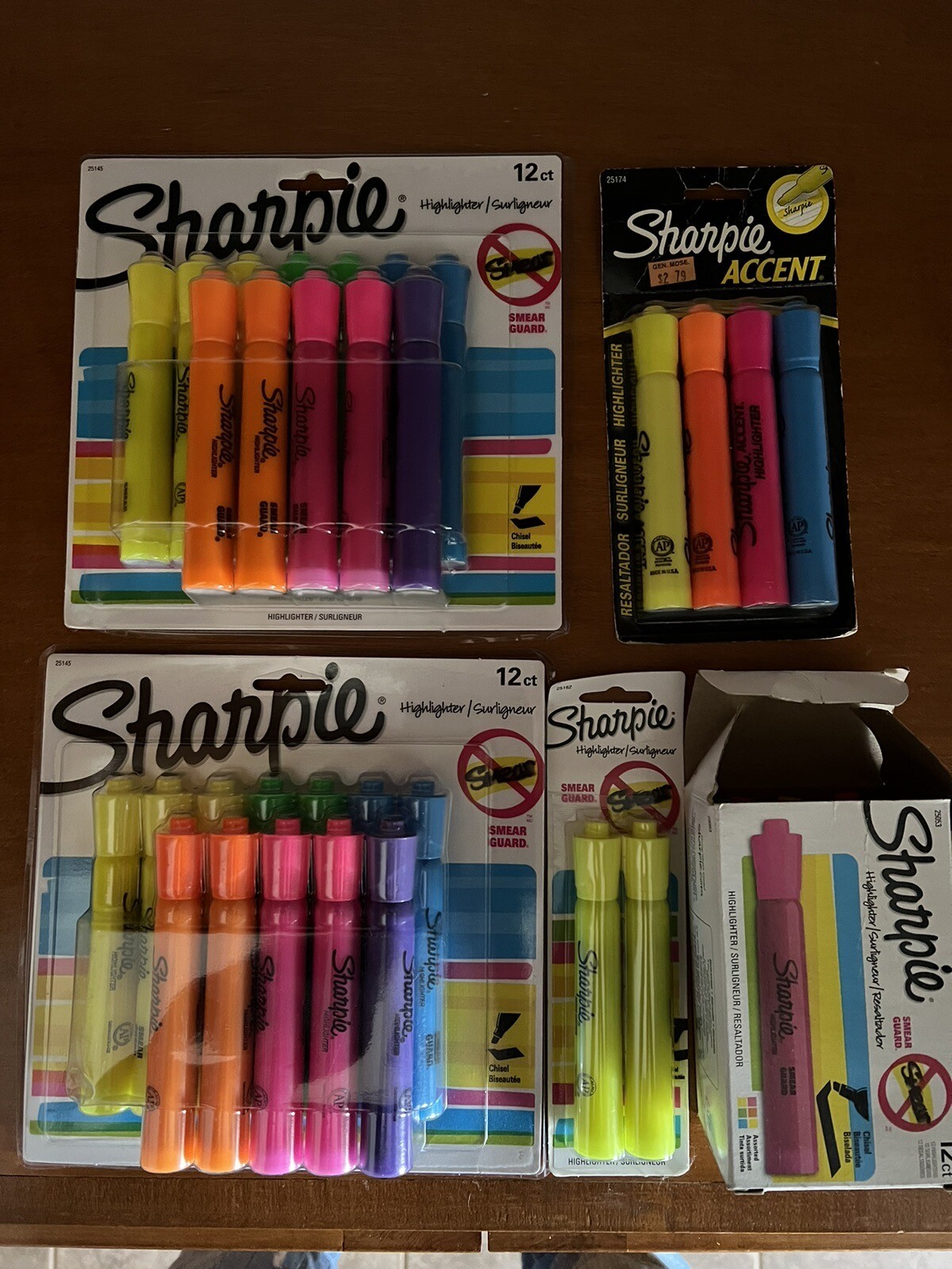 Sharpie Highlighters Markers Pack Smear Guard Chisel Tip Multicolor (40 Total)-image