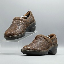 BOC Born Concept Peggy Women's Brown Tooled Leather Clogs Shoes BC6630 /US 8