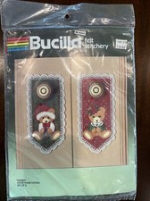 Vintage Bucilla Christmas Heirloom Teddies Felt Door Knob Covers Kit 82353