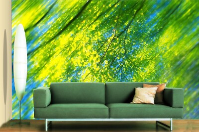 3D Green Branches ZHUA14461 Wallpaper Wall Murals Removable Self-adhesive Ann 24