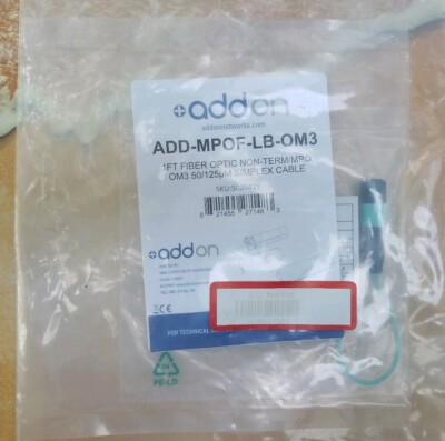 AddOn ADD-MPOF-LB-OM3 1ft Fiber Optic NON- TERM/MPO OM3 50/125 SIMPLEX CABLE