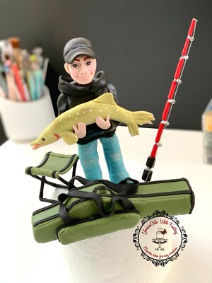 edible fishing pole decorations Ice Hobby Fish Frozen Lake Fishing Rod Cake Topper Image ABPID55983 After 15 to 25 minutes the edible icing art will blend with the frosting to give your cake a professional look Edible fishing pole | Fishing