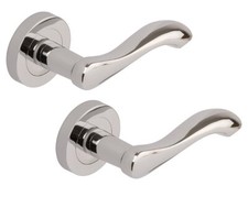 Excel DH3680 Venus Passage Door Handles on Round Rose, Polished Chrome