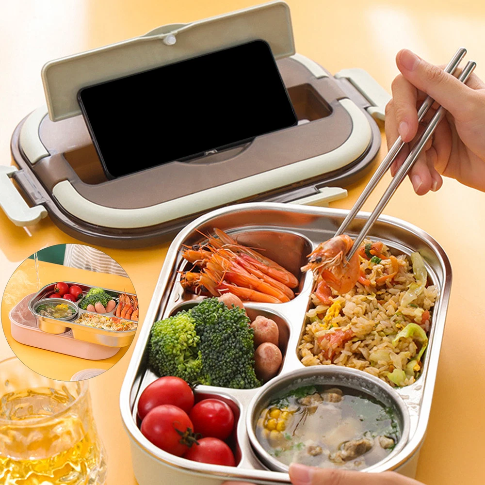 Bento Box Leak-proof Food-holder Adults Hot Lunch Box Compact
