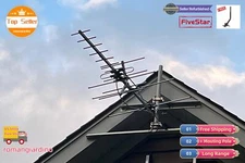 Directional Yagi TV Antenna Outdoor 250 Mile Range HD Digital VHF UHF FM Pole