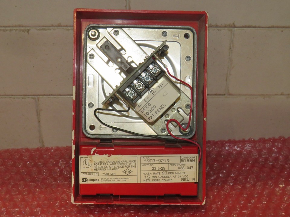 SIMPLEX 4903-9219 FIRE ALARM HORN STROBE RED 100 AVAILABLE | eBay