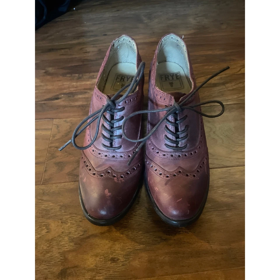 FRYE Maggie Perf Winttip 牛津学院 WITCHY 粗跟粗跟鞋 红色 6.5 — 第 3/4 张图片