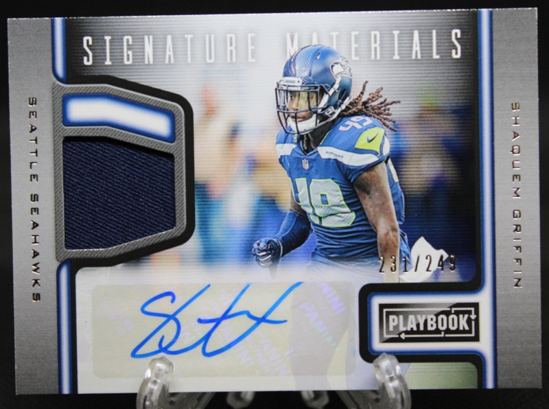 2019 Panini Playbook Signature Materials Shaquem Griffin 231/249 Seahawks #SM-SG