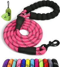 Taglory Rope Dog Leash 4 FT with Comfortable Padded Handle Highly Reflective ...
