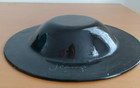 Hand made 6 7/8" art glass bowl / plate - signed by artist J. CAMP.  Gold/black — photo 2