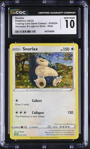 Snorlax 016/034 CGC 10 Classic Collection Holo 2023 Pokemon Card