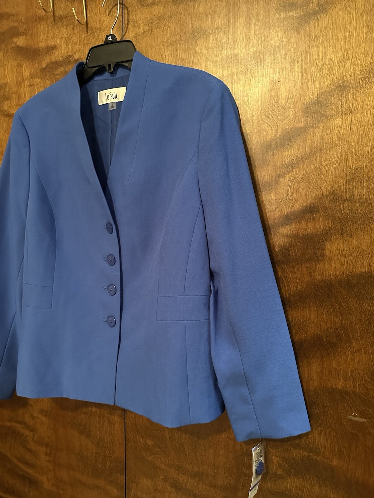 Le Suit Stand-Collar Pencil Skirt Suit Set w/ Blazer Womens 18 Cornflower Blue