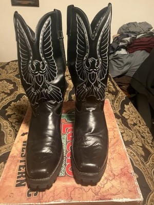 LAREDO BLACK EAGLE BOOTS WITH VIBRAM SOLES SIZE 13EE IN ORIGINAL BOX.