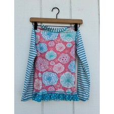 Ruffle Butts Swim Top, Long Sleeve, Stripes And Floral, Ruffles, Size 8