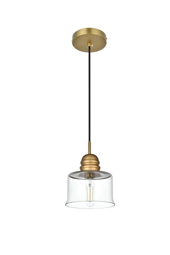 Living District Kenna 6.5" Pendant Clear Shade In Satin Gold - Picture 8 of 10