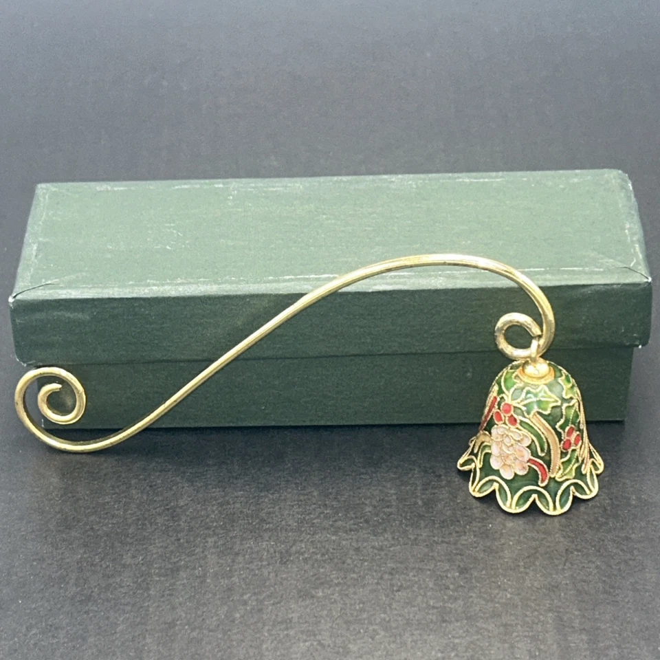 De Colección Cloisonne Vela Apagador Esmalte Intrincado Dorado Floral 1.5" Apagador 5" Mango Foto 4 de 4