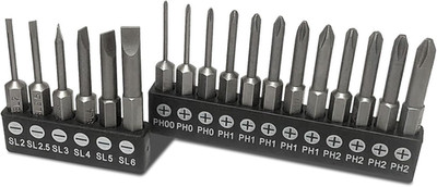 18-Piece Slotted Screwdriver Bit Set 1/4 Inch Hex Shank S2 Steel with Storage Bo