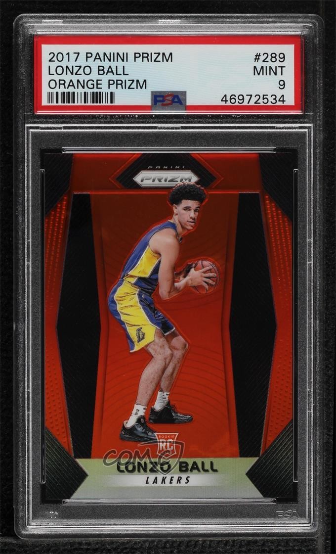 2017-18 Panini Prizm Orange Prizm /49 Lonzo Ball #289 PSA 9 MINT 0m5n