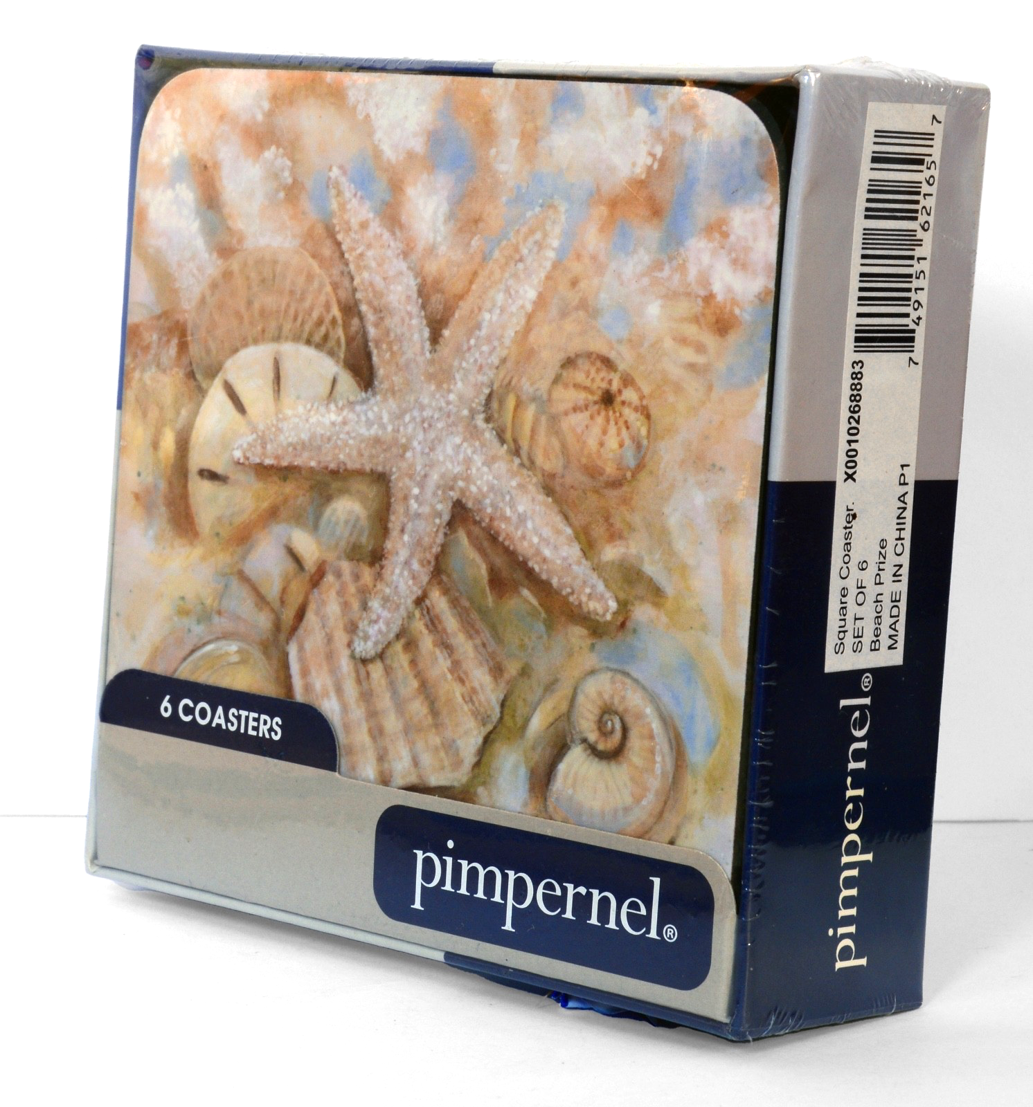 Set of 6 Pimpernel Beach / Shell Collection Cork Backed Drinks Coasters. New