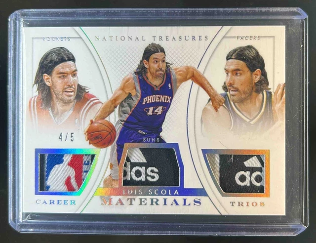 2014-15 National Treasures Luis Scola Karriere Trios Prime Wäsche Patch Tags #4/5
