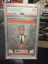 2012 PANINI HOOPS DAMIAN LILLARD ROOKIE CARD RC #280 PSA 9 MINT. rookie card picture