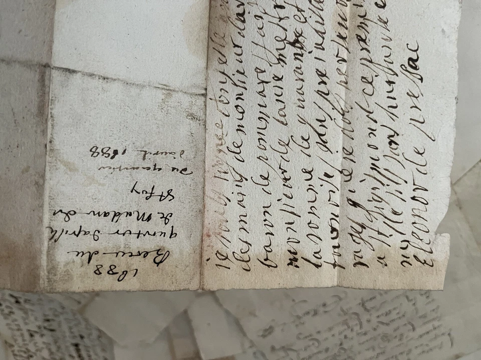 1600s OLD  LETTER Baroque Era 17th Century Watermarked Correspondence Document - Image 4 of 4
