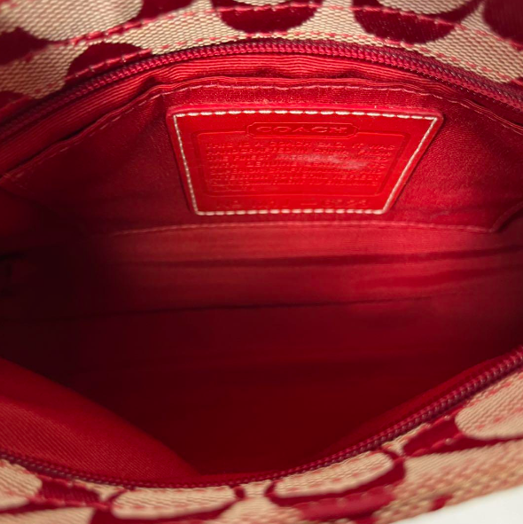 Rare Limited VINTAGE Coach Red Signature One-Shoulder Bag Y2K with