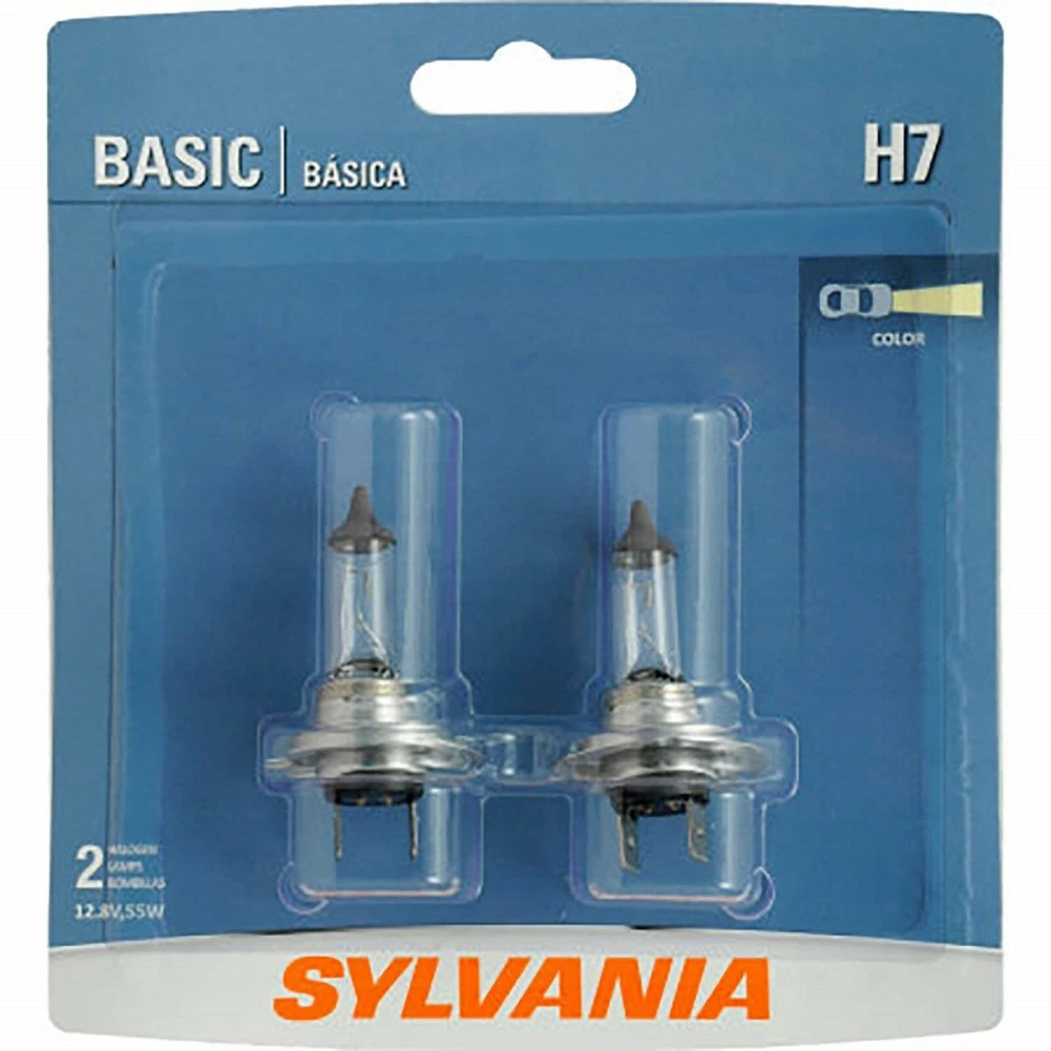 Sylvania Basic H7 55W Two Bulbs Head Light High Beam Replacement Plug Play Lamp - Image 2 of 4