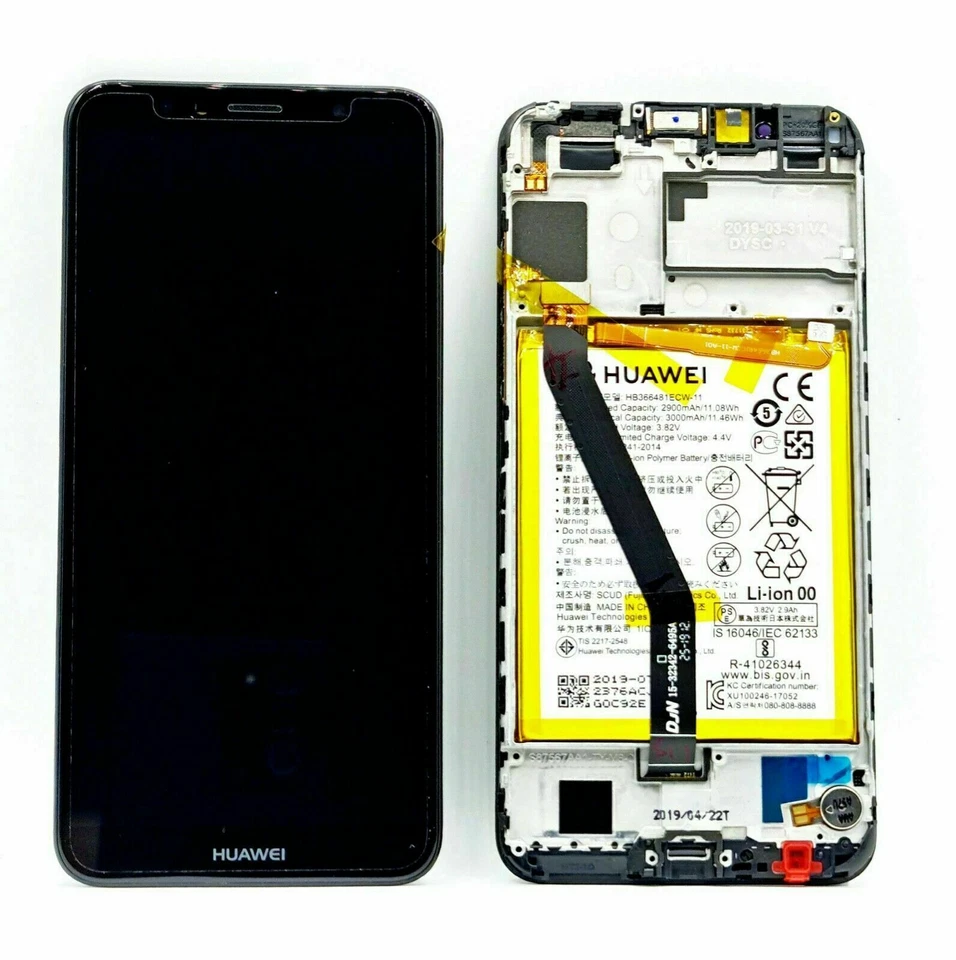 ✅ Huawei Y6 2018 LCD Display Bildschirm Schwarz + Akku Rahmen Original Ware ✅  - Bild 2 von 3