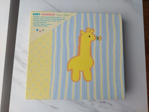 Album photo souvenirs de bébé girafe, bleu, jaune, 100 photos, sans acide, bébé garçon - Photo 1/6