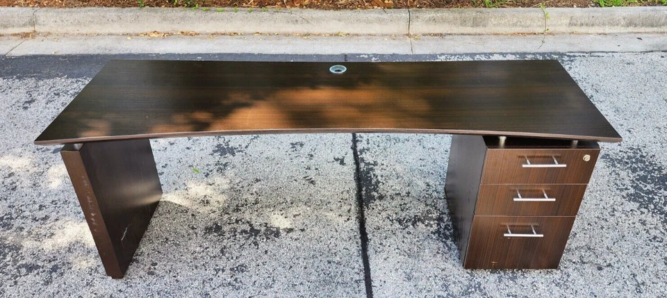 Mayline 72 pulgadas Pedestal Individual Madera Credenza en Moca, Llaves Bloqueables Incluidas Foto 3 de 4