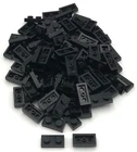 Lego 100 New Black Plates 1 x 2 Stud Pieces