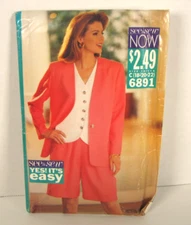 Butterick See & Sew 6891 Very Easy Jacket, Top & Shorts Misses' 18-22 Pattern UC