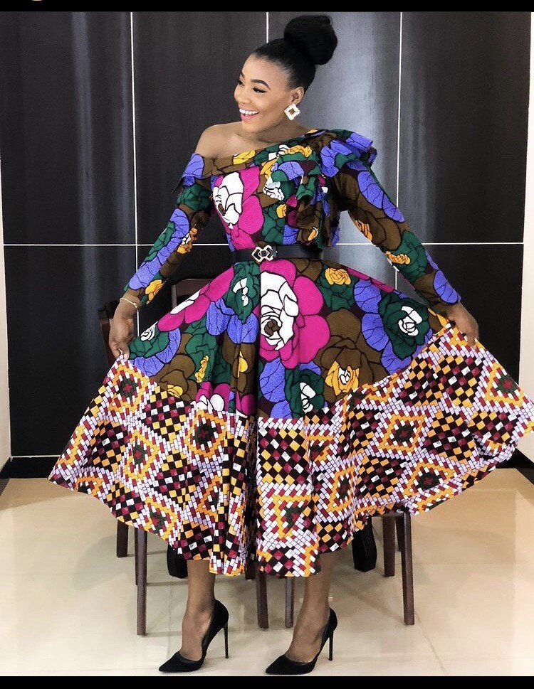 NEW ANKARA MIXED PRINTS MIDI DRESS Size 14/16