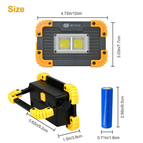 2PCS USB Rechargeable COB LED Work Light Lamp Floodlight Camping Emergency Torch - Picture 2 of 12