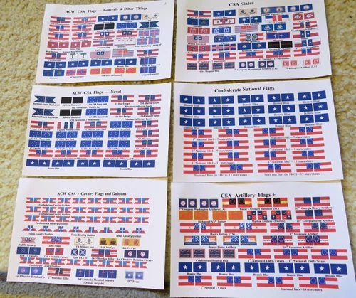 LOT-A, Southern Flags, 15mm, LOT-A, Southern 15mm flags, American Civil War