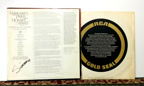 Margaret Price - Mozart Arias, LP 1976 - RCA Gold Seal Welsh Soprano Opera - NM - Picture 3 of 3