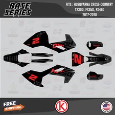 Graphics Kit for Husqvarna TX300, FX350, FX450 (2017-2018) Base - Red Shift