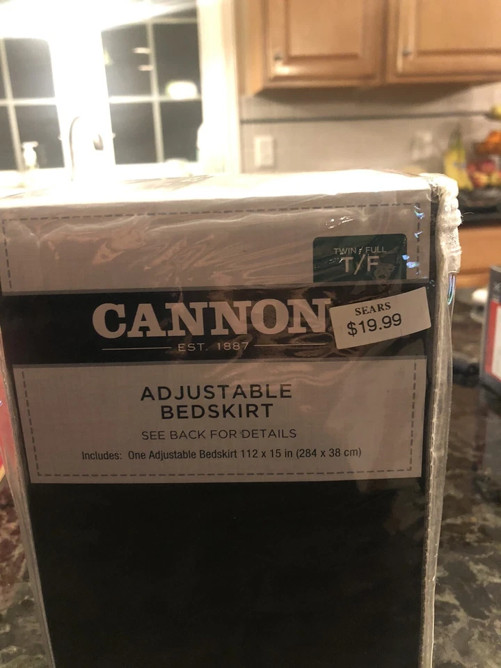 Falda Cama Ajustable Dos Cañones Doble/Completa - Totalmente Nueva - Nunca Abierta: Negra Foto 2 de 3