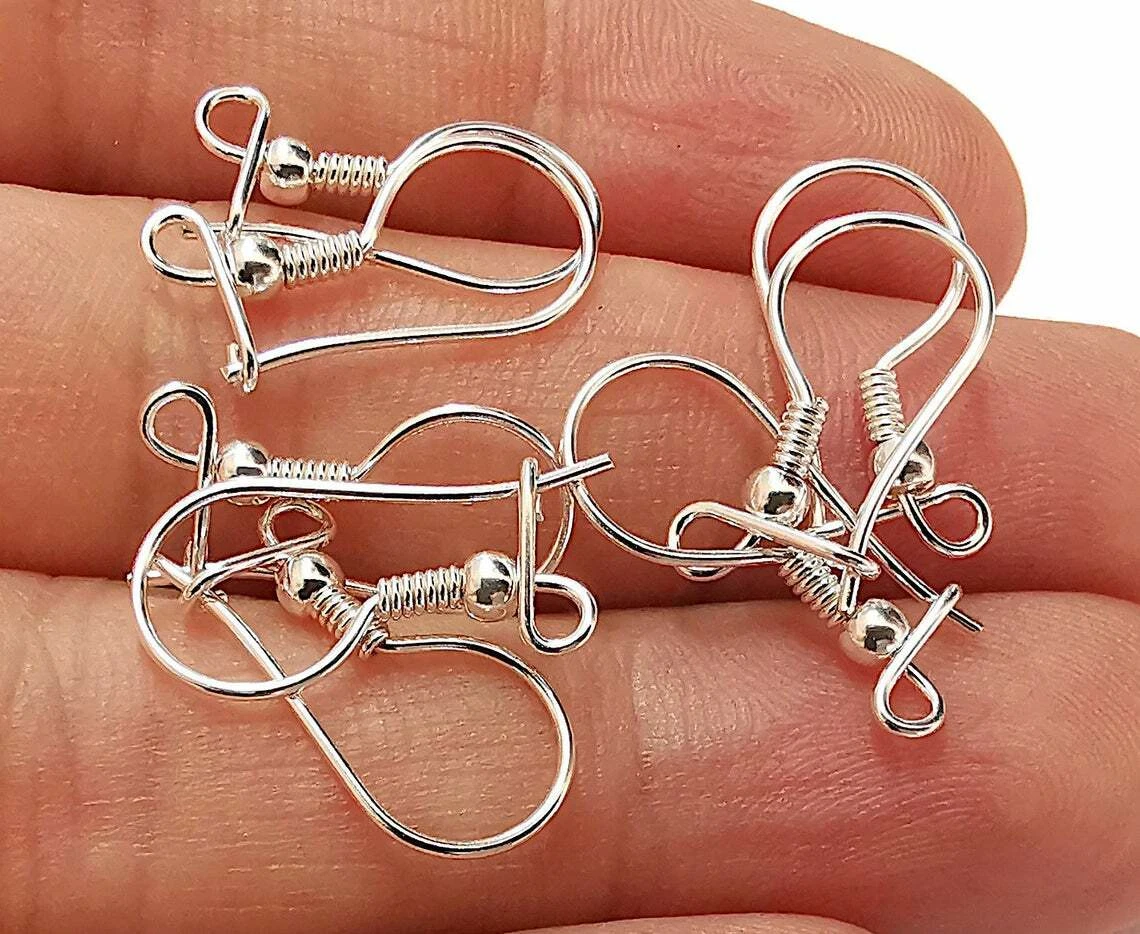 925 Sterling Silver Earring Hooks DIY Jewelry Accessory Wire