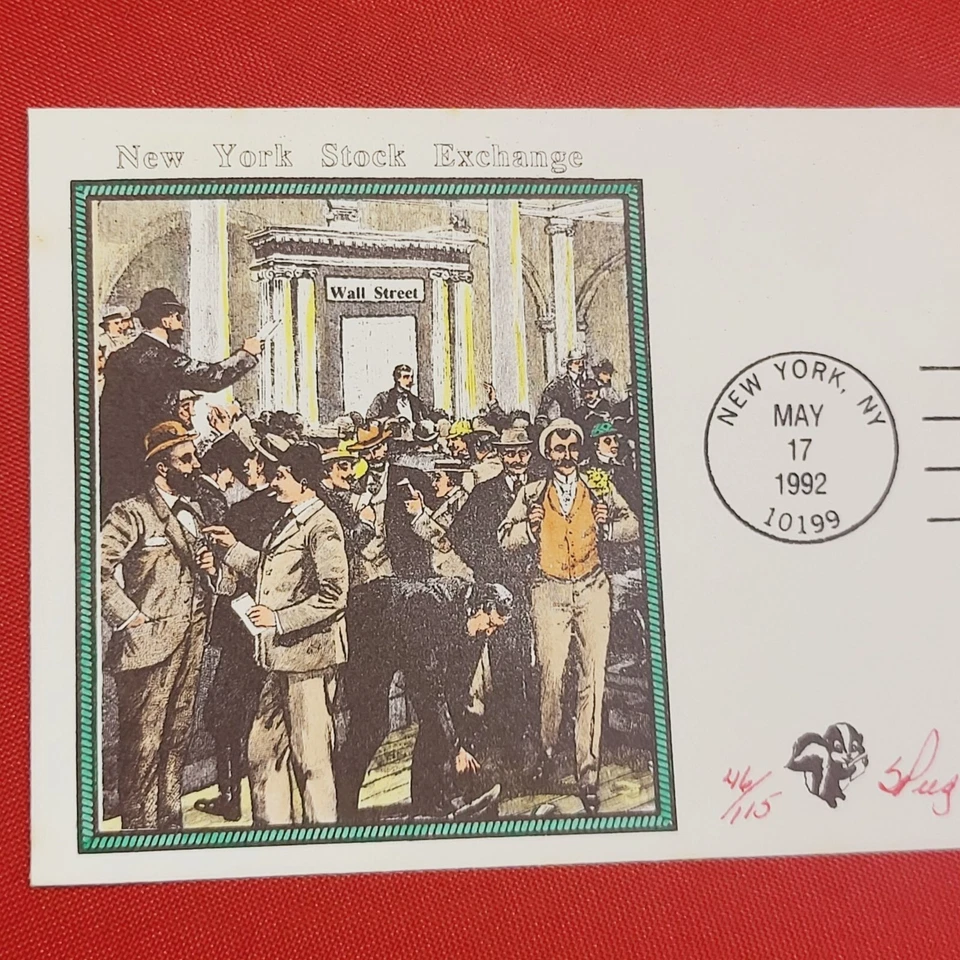 First Day of Issue New York Stock Exchange Stamp Cache Envelope Enclosure - Image 4 of 4