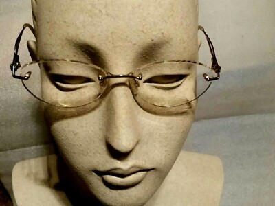  Leonardo D eyeglasses frame-rimless 22ct  gold plated titanium alloy  LD353 50