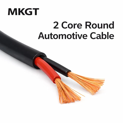 MKGT 2 CORE ROUND TWIN 12V RED BLACK AUTO CAR AUTOMOTIVE MARINE CABLE WIRE