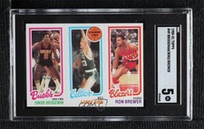 1980-81 Topps Fred Brown Larry Bird Ron Brewer #198-31-228 SGC 5 HOF 09z5